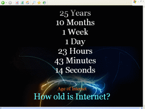 Quanti anni ha internet? Verifica in questo sito da quanti anni, mesi, settimane, giorni, ore, minuti, secondi esiste.