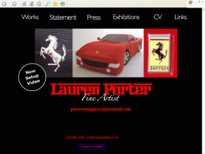 Sito di Lauren Porter, la quale ha ricostruito un'intera Ferrari fatta a maglia in ogni sua piccola parte.