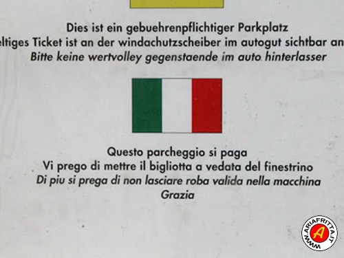 Un cartello tradotto in italiano........